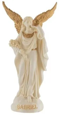 Zdjęcie produktu dla Archanioł gabriel figurka ze sztucznego kamienia złota dla kolekcjonera