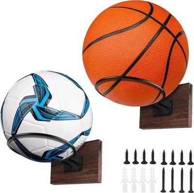 Produktbild von Houten Wandbasketbalhalter 2er Set - Wandhalter für Basketball - inkl. Schrauben