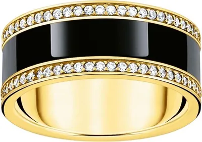 Produktbild von Thomas Sabo TR2446-565-11 Bandring Schwarz Kaltemaille Zirkonia Vergoldet Gr. 54