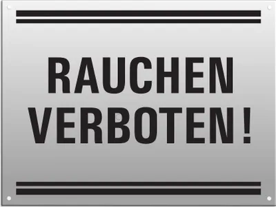 Produktbild von Warnschild - Rauchen verboten | 200 x 150 mm gelocht Aluminium silber matt eloxiert