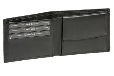 Produktbild von LEAS Geldbörse Herren extra dünn ohne Klappe Querformat Echt-Leder, schwarz Arrow-Line