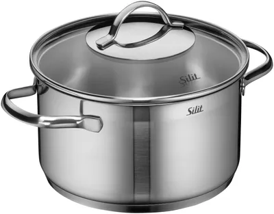 Imagen del producto de SILIT SILIT - Olla con tapa, 20 cm, acero inoxidable