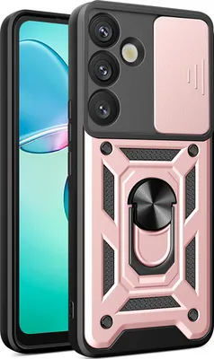 Produktbild von Hülle für Samsung Galaxy S25+ Magnetische Ring Ständer Halter Dia Kameraschutz TPU Bumper Silikon Schutzhülle Rosa