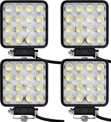 Produktbild von Greenmigo 4X 48W 16 LEDs IP67 Flutlicht LED Arbeitsscheinwerfer Außenstrahler Offroad Lampe Zusatzscheinwerfer für Jeep SUV 12-24V