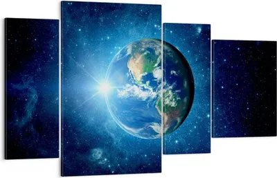 Produktbild von Bild auf Leinwand - Leinwandbild - Erde Universum Sterne Galaxie - 120x70cm - Wand Bild - Wanddeko - Leinwanddruck - Bilder - Kunstdruck - Wanddekoration - Leinwand bilder - Wandkunst - DL120x70-2943