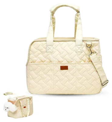 Produktbild von Hundetasche für kleine Hunde bis 5 kg, faltbar, atmungsaktiv, mit Sicherheitsgurt, für Hunde, Kaninchen und Katzen, 41 x 30 x 18 cm