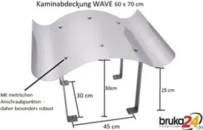 Produktbild von Massive Schornsteinabdeckung 60 x 70 cm Edelstahl Kaminhaube Kaminabdeckung Kaminblech Kamin