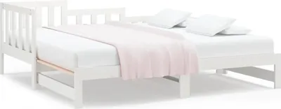 Zdjęcie produktu dla Łóżko Rozsuwane, Białe, 2X(90X190) Cm, Lite Drewno Sosnowe Lumarko!