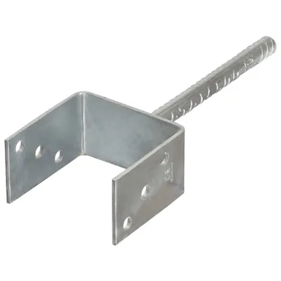 Zdjęcie produktu dla vidaXL Wsporniki słupków 6 sztuk srebrne 10×6×30 cm Stal ocynkowana