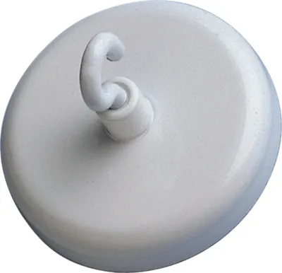 Produktbild von Kraftmagnet mit Haken 36mm Durchmesser 8kg Haftkraft 5 Stück weiß Packung mit 12 Stück