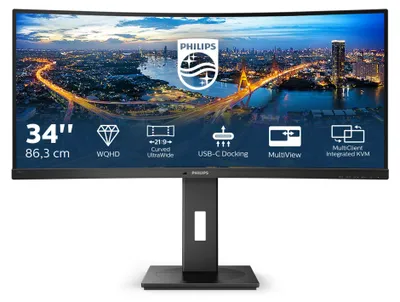 Zdjęcie produktu dla Philips B Line 346B1C/00, 86,4 cm (34"), 3440 x 1440 px, Quad HD, LCD, 4 ms, Czarny
