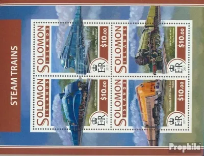 Produktbild von Briefmarken Salomoninseln 2017 Mi 4481-4484 Kleinbogen (kompl. Ausg.) postfrisch Dampflokomotiven
