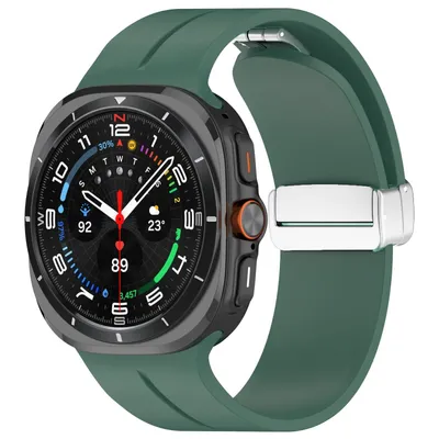 Obrázek produktu pro Pro Samsung Galaxy Watch Ultra 47mm Groove Silicone Strap Magnetic Buckle Green