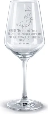 Produktbild von Mr. & Mrs. Panda weinglas graviert Garnele Franzose - Transparent - Geschenk, Krabbe, Französisch, Glas Rotwein, für, Rotweinglas mit Gravur, Kelch, graviertes, Meer