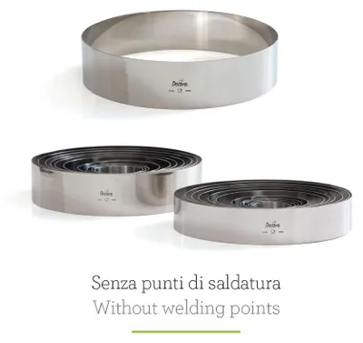 Produktbild von Tortenring rund Edelstahl Ø 12 cm H 6 cm Silber Schwarz DECORA 0063745