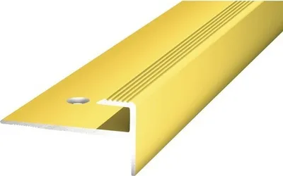 Produktbild von Prinz Treppenkante mit Einschub Alu gold gelocht 30 x 15 x 1000 mm