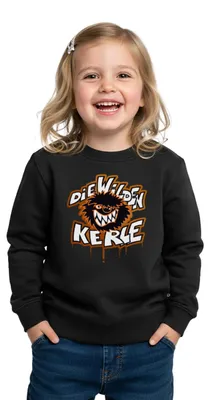 Produktbild von Spreadshirt Die Wilden Kerle Logo Tropfen Graffiti Kinder Premium Pullover, 122/128 (6 Jahre), Schwarz