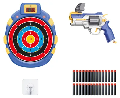 Produktbild von Wiky Spielzeugpistole mit Schaumstoffpfeilen und digitaler Zielscheibe