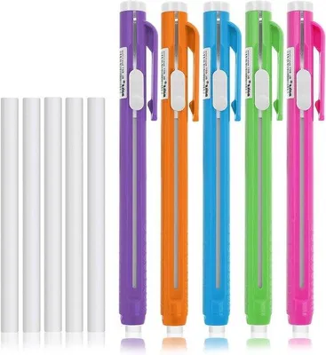 Produktbild von Mechanische Kugelstift-Eraser-Set - 5 Stück - Kunststoff - für Schüler und Künstler - für Schule und Büro