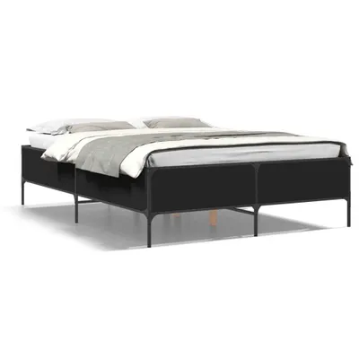 Obrázok produktu pre vidaXL Rám postele čierny 135x190 cm materiál na báze dreva a kovu