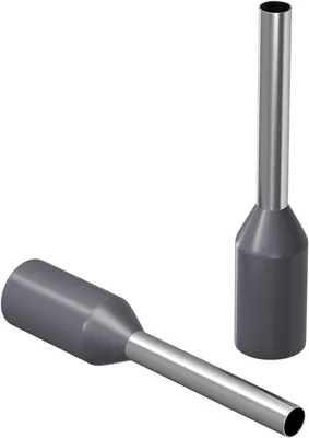 Productafbeelding van Geïsoleerde Ferrules - Adereindhulzen - Elektra Aansluiten - DIN 46228/4 Certificering - 0.75 mm2 / 8 mm - Grijs
