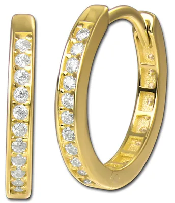 Image de Boucles d'oreilles GoldDream Creole en zirconium, plaqué or 333, bijoux fantaisie pour femmes, modèle D3GDO5718Y