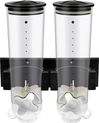 Obrázek produktu pro Dávkovač obilovin, nástěnný design, vzduchotěsné skladování, černý