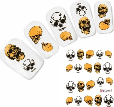 Produktbild von Nagel Sticker Tattoo Nail Art Totenkopf Aufkleber Neu!