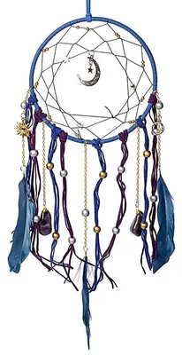 Produktbild von Traumfänger-Mondanhänger mit getrommeltem Amethyst – ±16x45cm