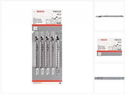Zdjęcie produktu dla Bosch 2 608 637 590, Ostrze wyrzynarki, Włókno szklane, Stal wysokowęglowa (HCS), 3 mm, 11,7 cm, 80 mm