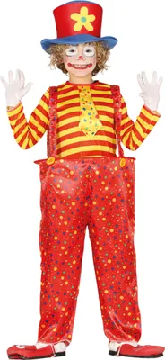 Produktbild von rotes Clown Kostüm für Jungen, Größe:110/116