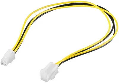 Image de goobay Internes PC Stromkabel 4 Pin P4 Stecker auf 4 Pin P4 Buchse schwarz/gelb 0,37 m (Bulk)