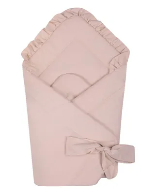 Produktbild von Babyhörnchen mit Rüschen Einschlagdecke für geborene Beige, Kuschelweiche Wickeldecke Unisex Boho Erstausstattung Puckdecke