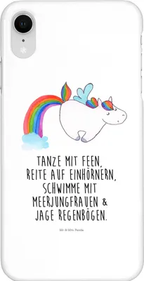 Produktbild von Mr. & Mrs. Panda Iphone XR Handyhülle Einhorn Fliegendes Pferd - Weiß - Geschenk, Glitzer, Handy Case, Regenbogen, Unicorn, Realität, Spielen, Premium Kunststoff
