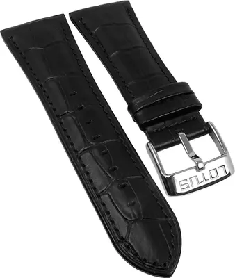 Produktbild von Lotus Watches Uhrenarmband 28mm schwarz Leder Krokooptik 15995/3 15995