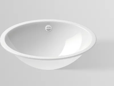 Produktbild von Alape EB.O525 Einbaubecken, oval, 525 x 425 mm, innen und außen glasiert, Weiß, ohne Hahnloch, mit Überlauf / Waschtisch / Waschbecken