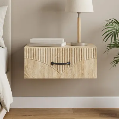 Immagine prodotto di Maison Exclusive - Comodino da parete in rovere Sonoma 49 x 34,5 x 20 cm