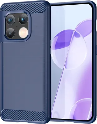 Produktbild von OnePlus 10 Pro Hülle, Carbon-Faser TPU Silikon Stoßfest Schutzhülle für OnePlus 10 Pro Blau