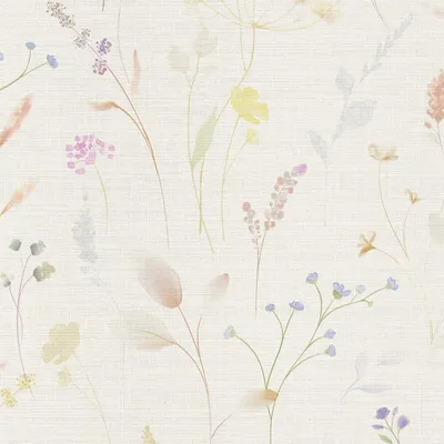 Zdjęcie produktu dla Profhome 791701-GU Tapeta w stylu rustykalnym Floral kremowo-biała żółto-zielona niebiesko-fioletowa 5,33 m2
