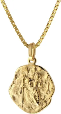 Produktbild von trendor 75318 Christophorus Anhänger Gold 333/8 Kt. mit Goldplattierter Kette, 45 cm