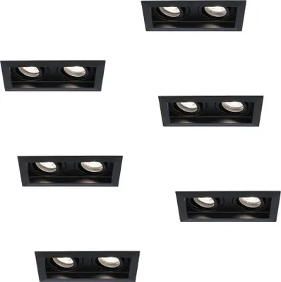 Produktbild von hoftronic LED Doppeleinbaustrahler 8W 690lm 6500K GU10 Schwarz