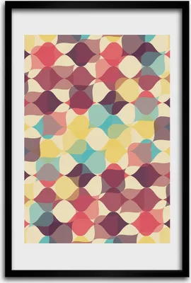 Produktbild von Bild - Bilderrahmen - 40 cm x 60 cm - MDF - Rahmen - Wandkunst - Geometrischer Hintergrund