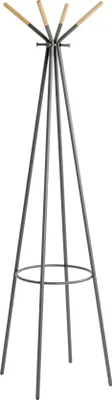 Produktbild von HAKU Garderobenständer grau, natur - Massivholz, Metall, B/H/T: 56x175x56 cm