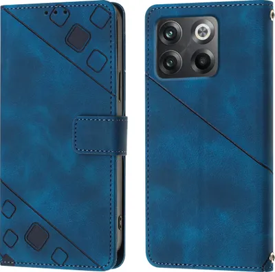 Obrázek produktu pro Pouzdro pro OnePlus 10T 5G vyražené Flip kožené peněženkové pouzdro s funkcí stojánku modré