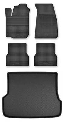 Productafbeelding van Rubberen automatten + kofferbakmat voor Ford Mondeo MK3 2001-2007 (stationwagen) – 5-delig, zwart, op maat – Wielganizator Semi-Universal