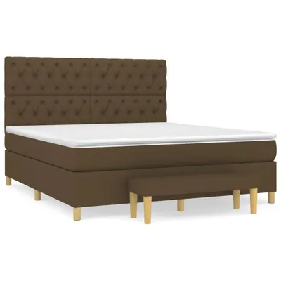 Produktbild von vidaXL Boxspringbett mit Matratze Dunkelbraun 160x200 cm Stoff