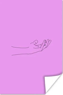 Produktbild von MuchoWow® Poster Strichzeichnung - Hand - Körper 80x120 cm - Papierdruck