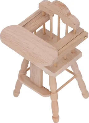 Produktbild von 1/12 Puppenhaus Baby Esszimmerstuhl Lebensechte faltbare Miniaturmöbel Modell Birkenholz Schöne Dekoration