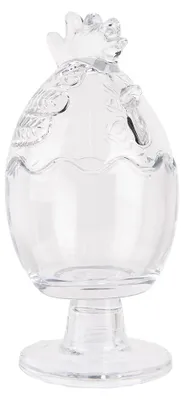 Productafbeelding van Clayre & Eef glazen pot Huhn, diameter 10 cm, hoogte 22 cm, transparant glas