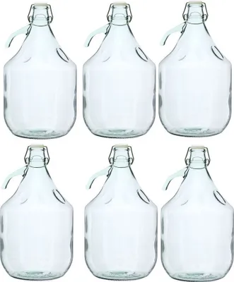 Produktbild von 6 STÜCK Gärballon mit BÜGELVERSCHLUSS Flasche Glasballon Weinballon 5L